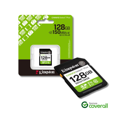 Tarjeta Memoria Micro Sd Kingston Canvas Select Plus 128Gb 100Mbps Clase 10 Uhs-I U3 V30 A2 Con Adaptador