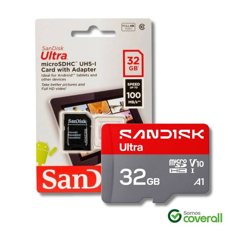 Tarjeta Memoria Micro Sd Sandisk Ultra 32Gb 100Mbps Clase 10 Uhs-I U1 A1 Con Adaptador