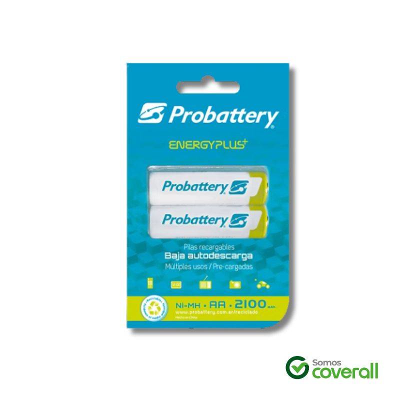 Blister 2 Pila Recargable Probattery Energyplus Ni-Mh Aa 2100Mah Baja Autodescarga