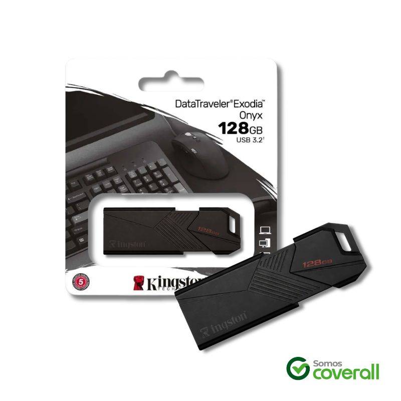 Pen Drive Kingston Datatraveler Exodia Onyx 128Gb Usb 3.2 Negro