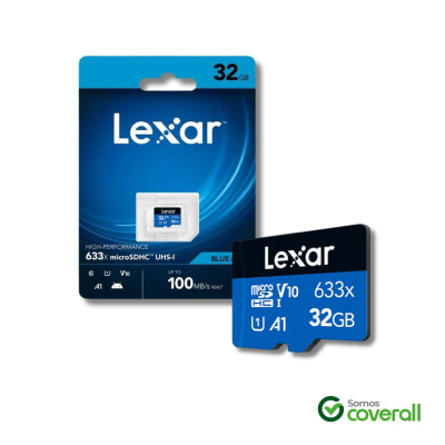 Tarjeta Memoria Micro Sd Lexar 633X 32Gb 100Mbps Clase 10 Uhs-I U3 V30 A1