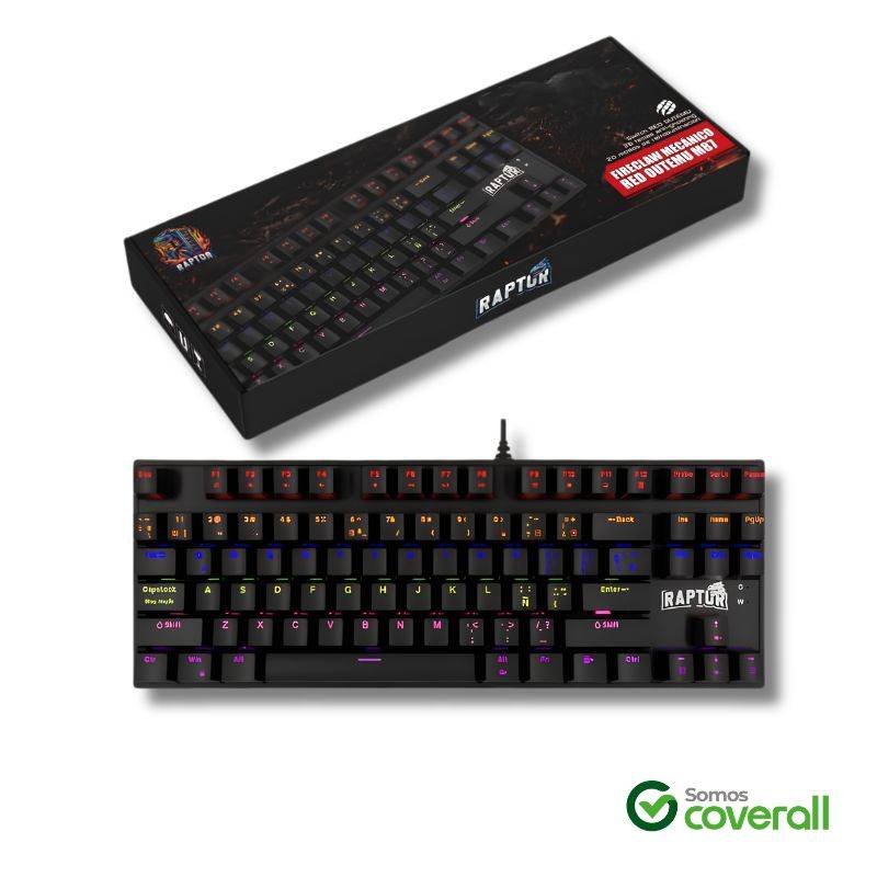Teclado Gaming Raptor Fireclaw M87 Rgb Retroiluminado Mecanico Multimedia 87 Teclas Usb