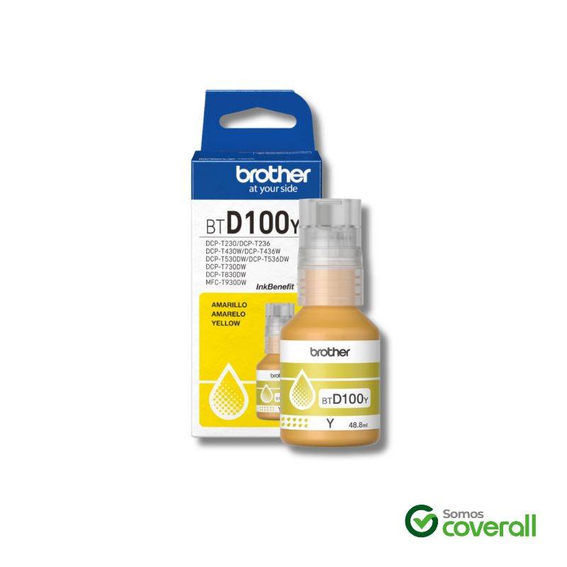 Botella Tinta Brother Inkbenefit Tank Btd100Y Amarillo 48.8Ml