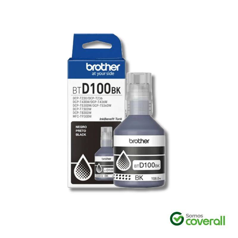 Botella Tinta Brother Inkbenefit Tank Btd100Bk Negro 108Ml