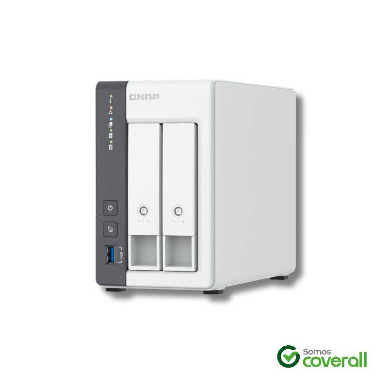 Servidor Nas Qnap Ts-216G Cortex A55 4 Nucleos 2.0Ghz 4Gb Ddr4 2 Bahias 2 Usb 2.0 Usb 3.2 2 Rj45 Gigabit