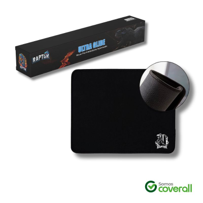 Mouse Pad Raptor Ultra Glide 260X210X3Mm (S) Antideslizante Impermeable Negro