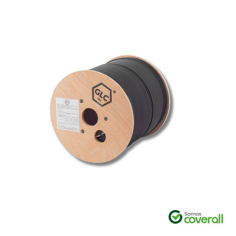 Bobina Cable Fo Drop Flat 4 Cores Portante Acero 1000M