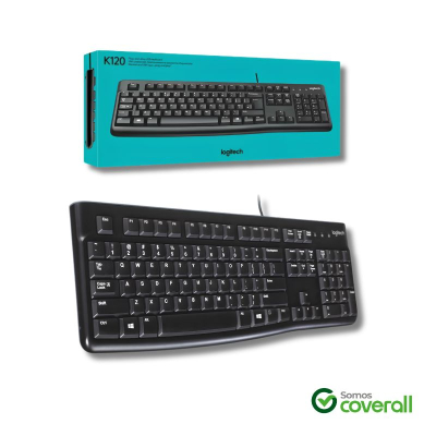 Teclado Logitech K120 Antiderrame Usb Negro