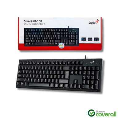 Teclado Genius Smart Kb-100 Multimedia Antiderrame Usb Negro