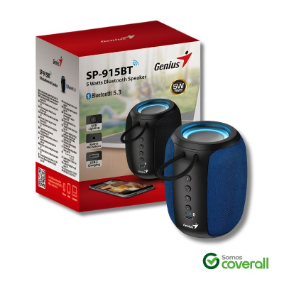 Parlante Genius Sp-915Bt 5W Microfono Rgb Usb C 10M 5.3 Bluetooth Azul