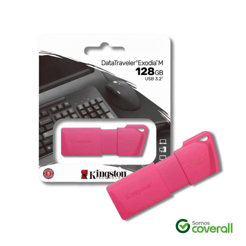 Pen Drive Kingston Datatraveler Exodia M 128Gb Usb 3.2 Rosado