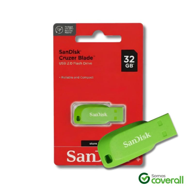Pen Drive Sandisk Cruzer Blade 32Gb Usb 2.0 Verde