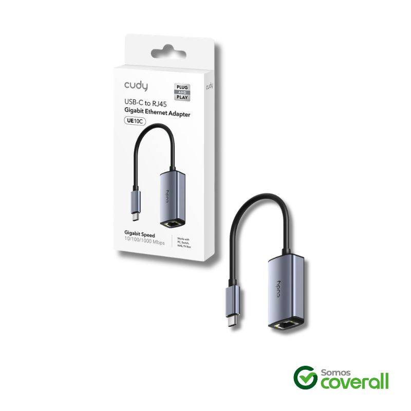 Adaptador De Red Cudy Ue10C 10/100/1000Mbps Usb C Ethernet Rj45