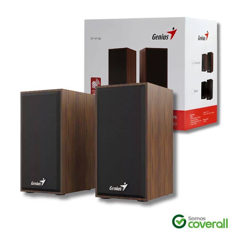 Parlante Genius Sp-Hf180 6W 2.0 Volumen 3.5Mm Usb Wood