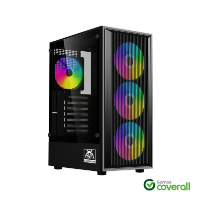 Gabinete Gaming Arkham Vorus Vidrio Templado Usb 3.0 Usb 2.0 Hd Audio 4 Fan Rgb Mid Tower Atx M-Atx Itx Negro