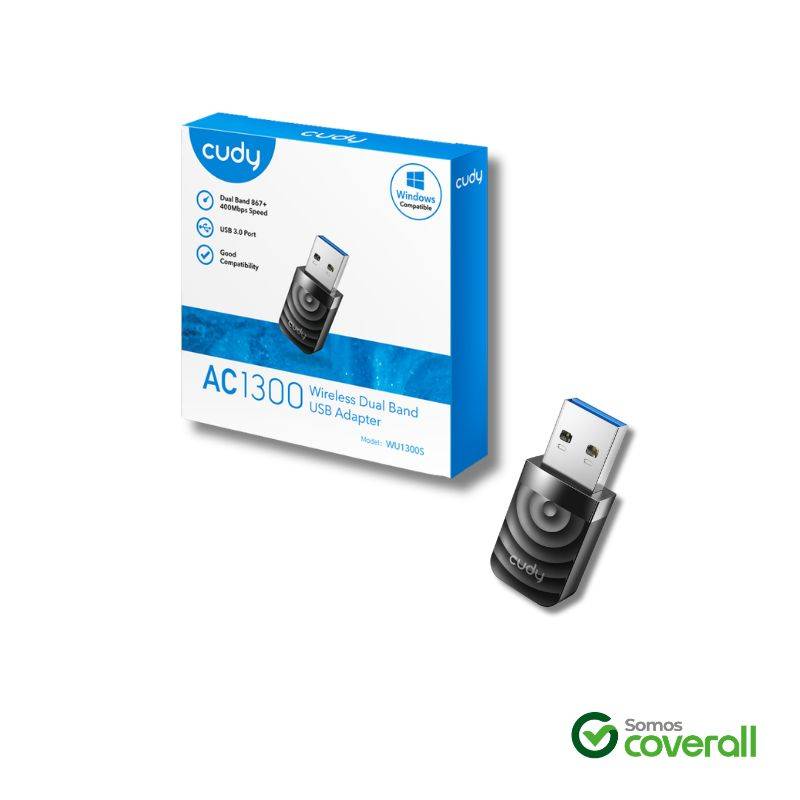 Adaptador De Red Cudy Wu1300S Ac1300 Wifi 867Mbps 400Mbps Usb