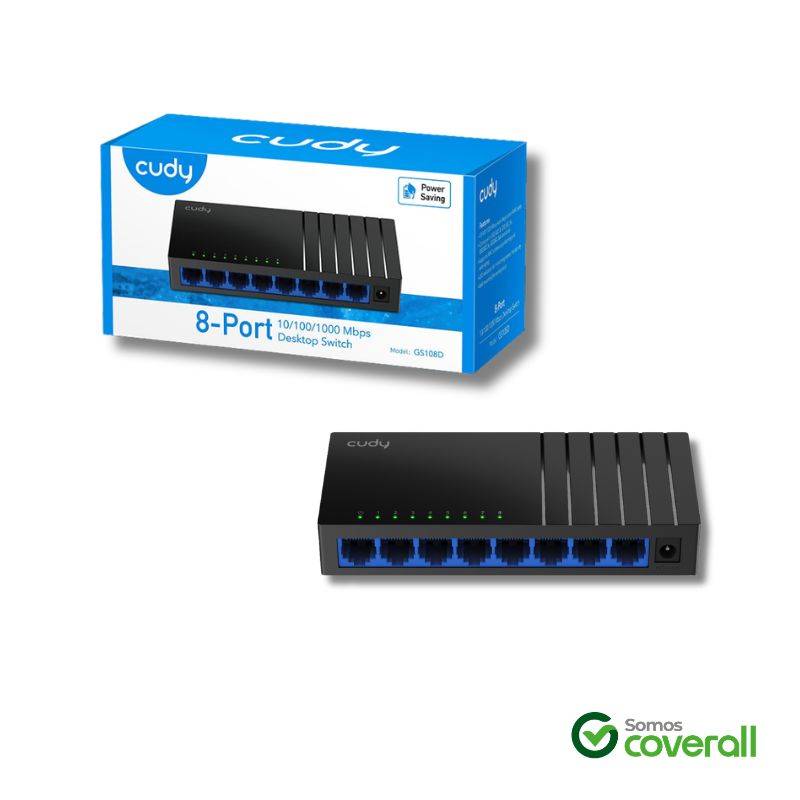 Switch Cudy Gs108D 10/100/1000Mbps 8 Puertos Escritorio Pared