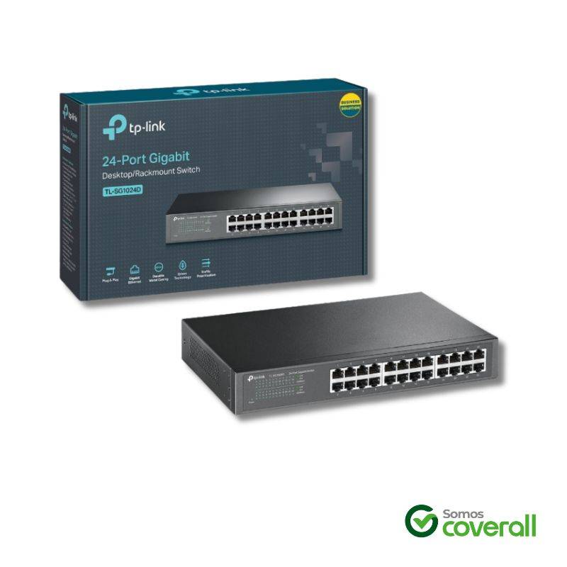 Switch Tp-Link Tl-Sg1024D 10/100/1000Mbps 24 Puertos Escritorio Rackeable