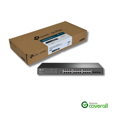 Switch Tp-Link Tl-Sg3428 10/100/1000Mbps 24 Puertos 4 Sfp Administrable Rackeable