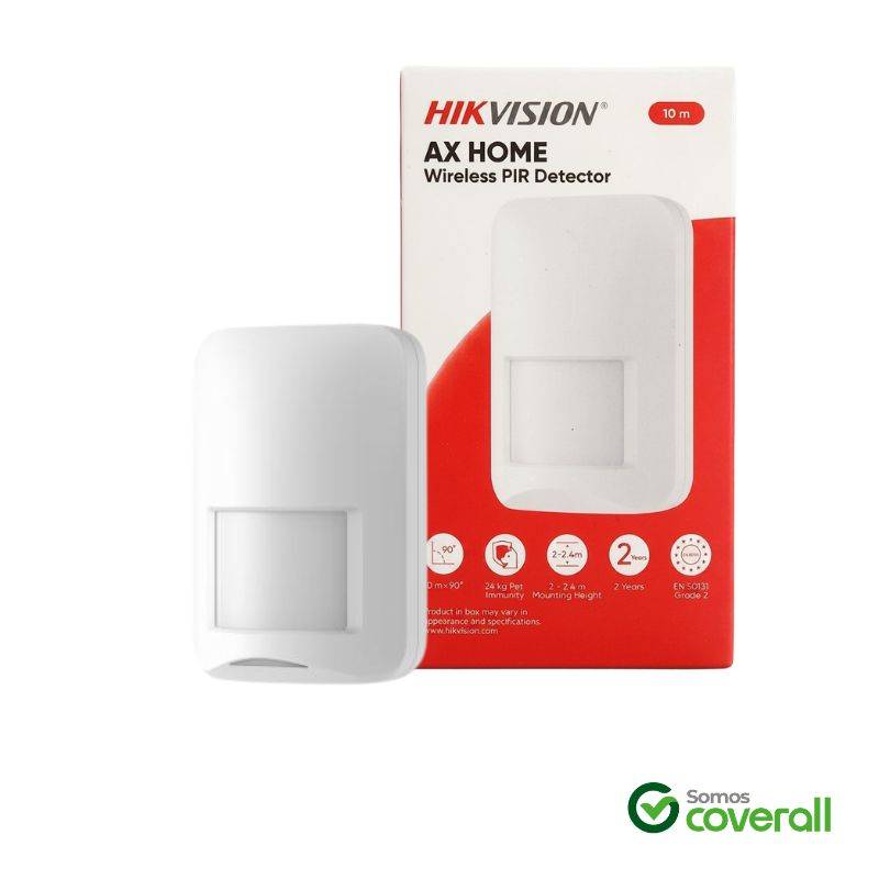 Sensor Pir Hikvision Ax Home Pd201P10-Wb 10M 90 Grados Antimascota 24Kg Rf 433Mhz Inalambrico Interior