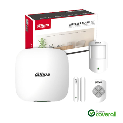 Kit Central De Alarma Inalambrica Dahua Air Shield 150 Zonas 1 Central 1 Sensor Movimiento 1 Sensor Magnetico 1 Control Remoto 433Mhz Ip Lan Wifi Sim