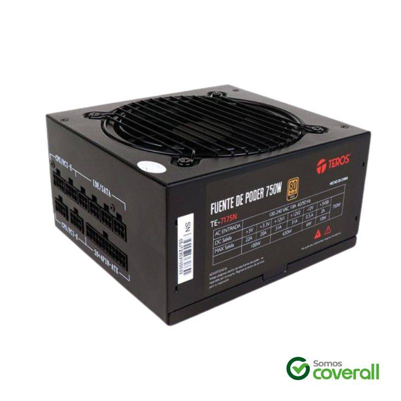 Fuente Para Pc Teros Te-7175N 750W 80 Plus Gold Modular Pcie Atx