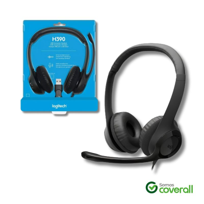 Auricular Con Microfono Logitech H390 Cancelacion De Ruido Volumen 94Db Usb 1.9M