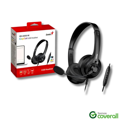 Auricular Con Microfono Genius Hs-235U Ai Volumen 114Db Usb 2.4M