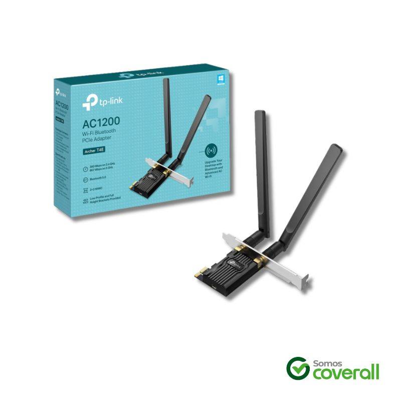 Placa Adaptador De Red Tp-Link Archer T4E Ac1200 Wifi Bluetooth 5.0 867Mbps 300Mbps Pcie