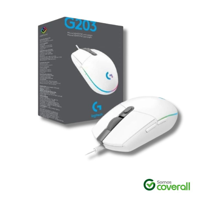 Mouse Gaming Logitech G203 8000Dpi Rgb Lightsync 6 Botones Usb Blanco