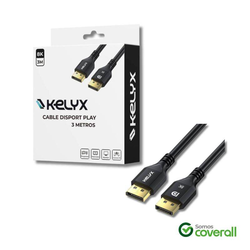 Cable Displayport Kelyx Hdtv 4K 8K 48Gbps 3M