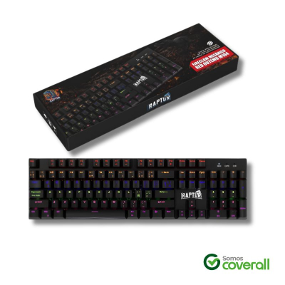 Teclado Gaming Raptor Fireclaw M104 Rgb Retroiluminado Mecanico Multimedia 104 Teclas Usb