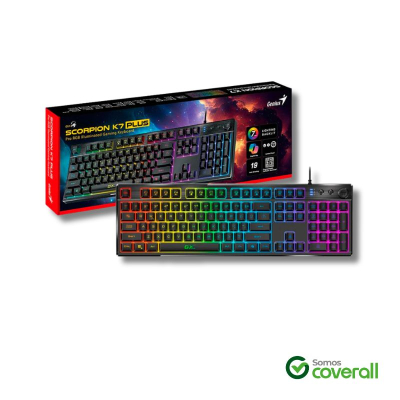 Teclado Gaming Genius Gx Scorpion K7 Plus Rgb Retroiluminado Membrana Multimedia 112 Teclas Usb