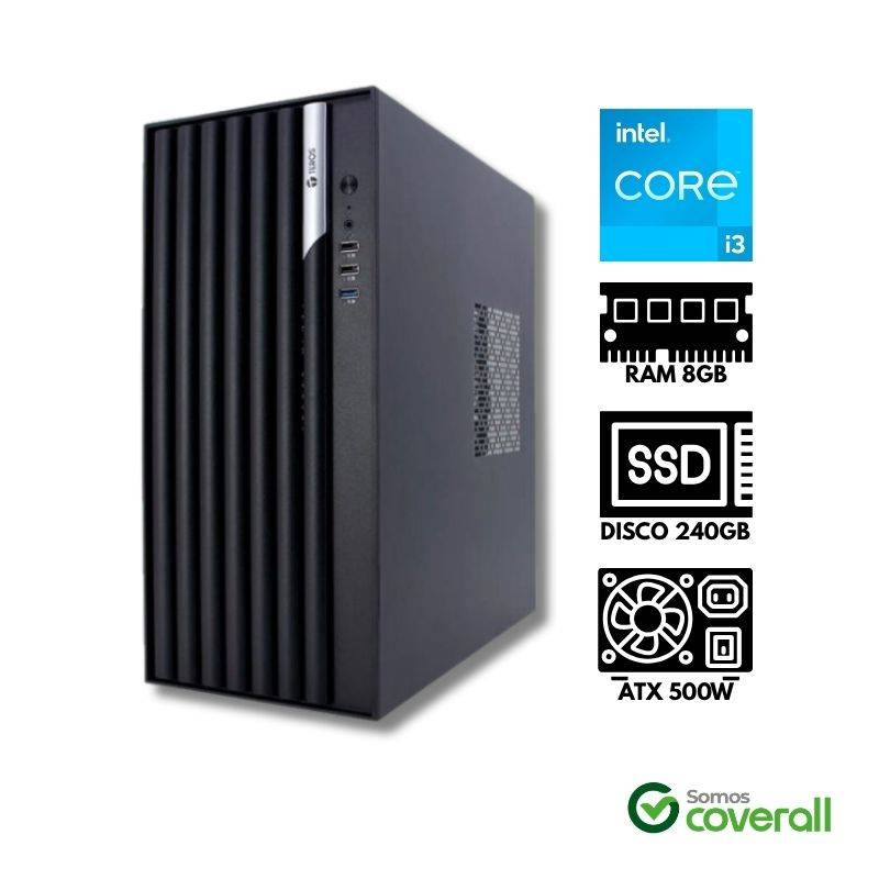 Pc Oficina Intel I3-14100 H610M Ddr4 8Gb Ssd 240Gb 500W