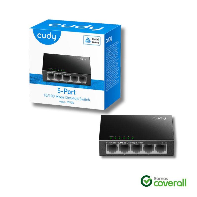 Switch Cudy Fs105 10/100Mbps 5 Puertos Escritorio Pared