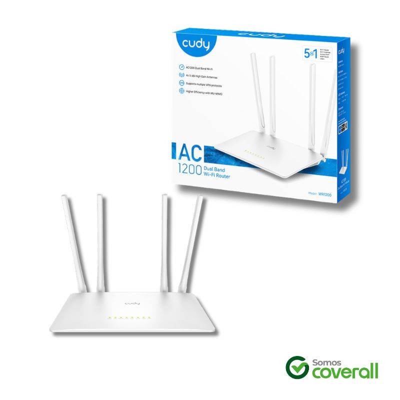 Router Wifi Cudy Wr1200 Ac1200 Doble Banda 867Mbps 300Mbps 5 Puertos Router Extensor Access Point Wisp