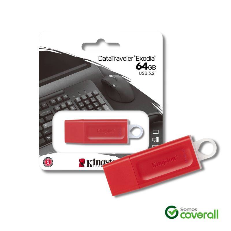 Pen Drive Kingston Datatraveler Exodia 64Gb Usb 3.2 Rojo