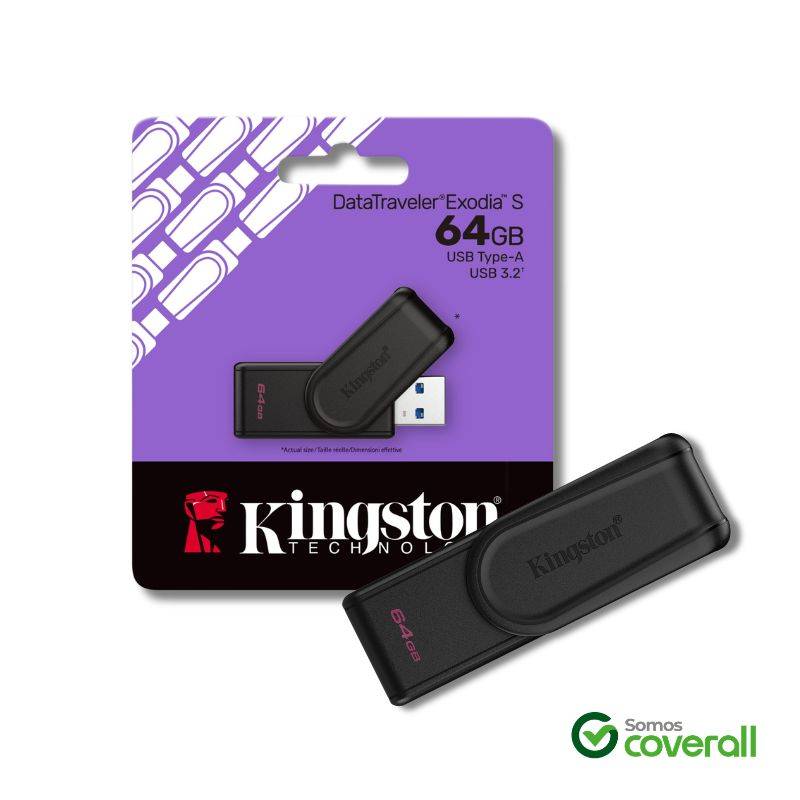 Pen Drive Kingston Datatraveler Exodia S 64Gb Usb 3.2 Negro