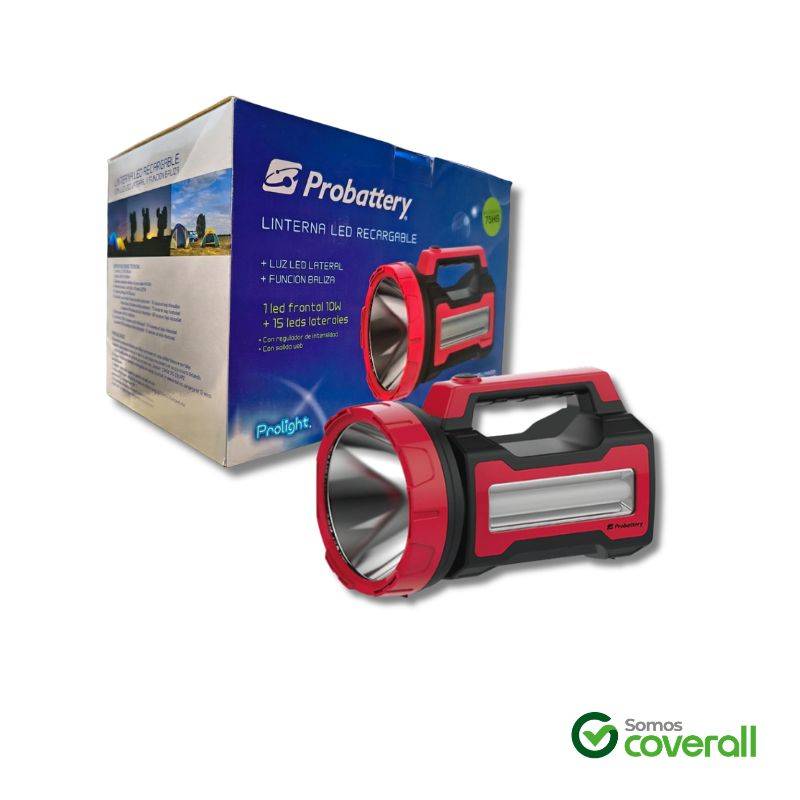 Linterna Probattery 10W 330 Lumen Recargable Luz Frontal Lateral Baliza