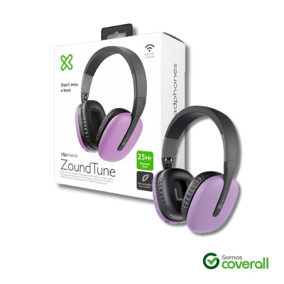 Auricular Con Microfono Bluetooth Klipxtreme Zoundtune Kwh-010Pr Plegable Volumen 113Db 3.5Mm Usb C 10M Bt 5.2 Violeta
