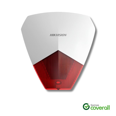Sirena Alarma Hikvision Ps1 12V 105Db Led Cableado Semi Exterior Rojo