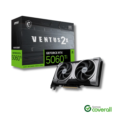 Placa De Video Msi Ventus 2X Oc Plus Geforce Rtx 5060 Ti 16Gb Gddr7 28Gbps 4608 Nucleos 2602Mhz 128Bit 7680X4320 3 Dp 1 Hdmi 2 Fan