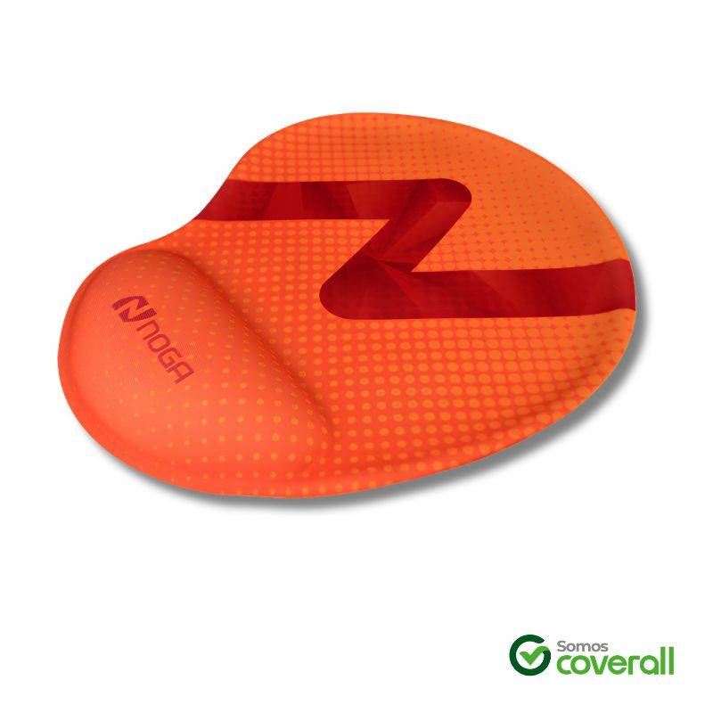 Mouse Pad Noga Mouse Pad 3D 225X200X2.5Mm Antideslizante Impermeable Gel Naranja