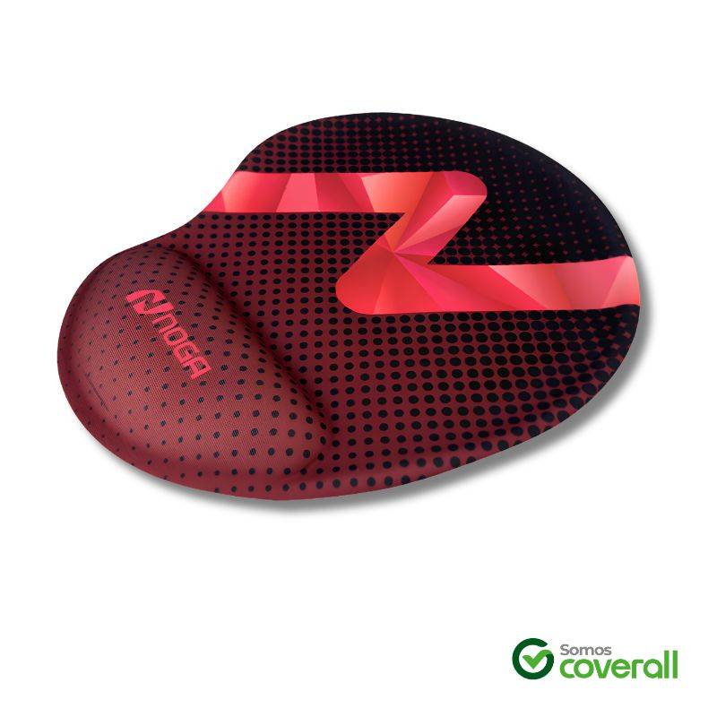 Mouse Pad Noga Mouse Pad 3D 225X200X2.5Mm Antideslizante Impermeable Gel Negro Rojo