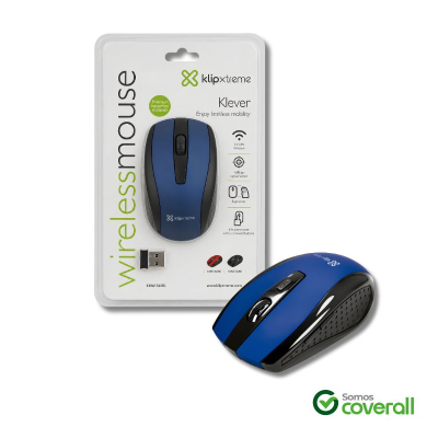 Mouse Klipextreme Klever Kmw-340Bl 1600Dpi 10M 2.4Ghz Inalambrico Azul