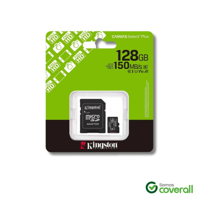 Tarjeta Memoria Micro Sd Kingston Canvas Select Plus 128Gb 150Mbps Clase 10 Uhs-I U1 V10 A1 Con Adaptador