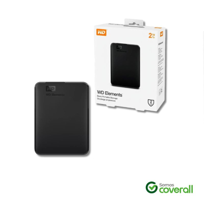 Disco Duro Externo Portable Western Digital Elements 2Tb 5Gbps 5400Rpm Usb 3.2 Usb 3.0 Negro