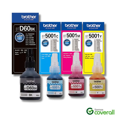 Combo Botella Tinta Brother Inkbenefit Tank Btd5001 Btd60 254.4Ml