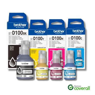Combo Botella Tinta Brother Inkbenefit Tank Btd100 254.4Ml