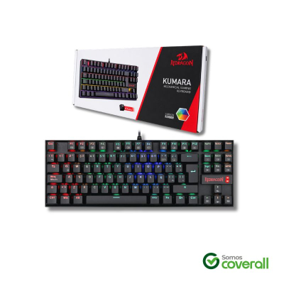 Teclado Gaming Redragon Kumara K552 Rgb Mecanico Multimedia 87 Teclas 80% Usb Negro